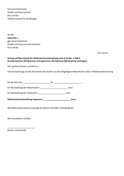 Muster-Nebenkostennachzahlung-Formular-Jobcenter.docx - Musterbrief NK-/Heizkosten-Nachzahlung